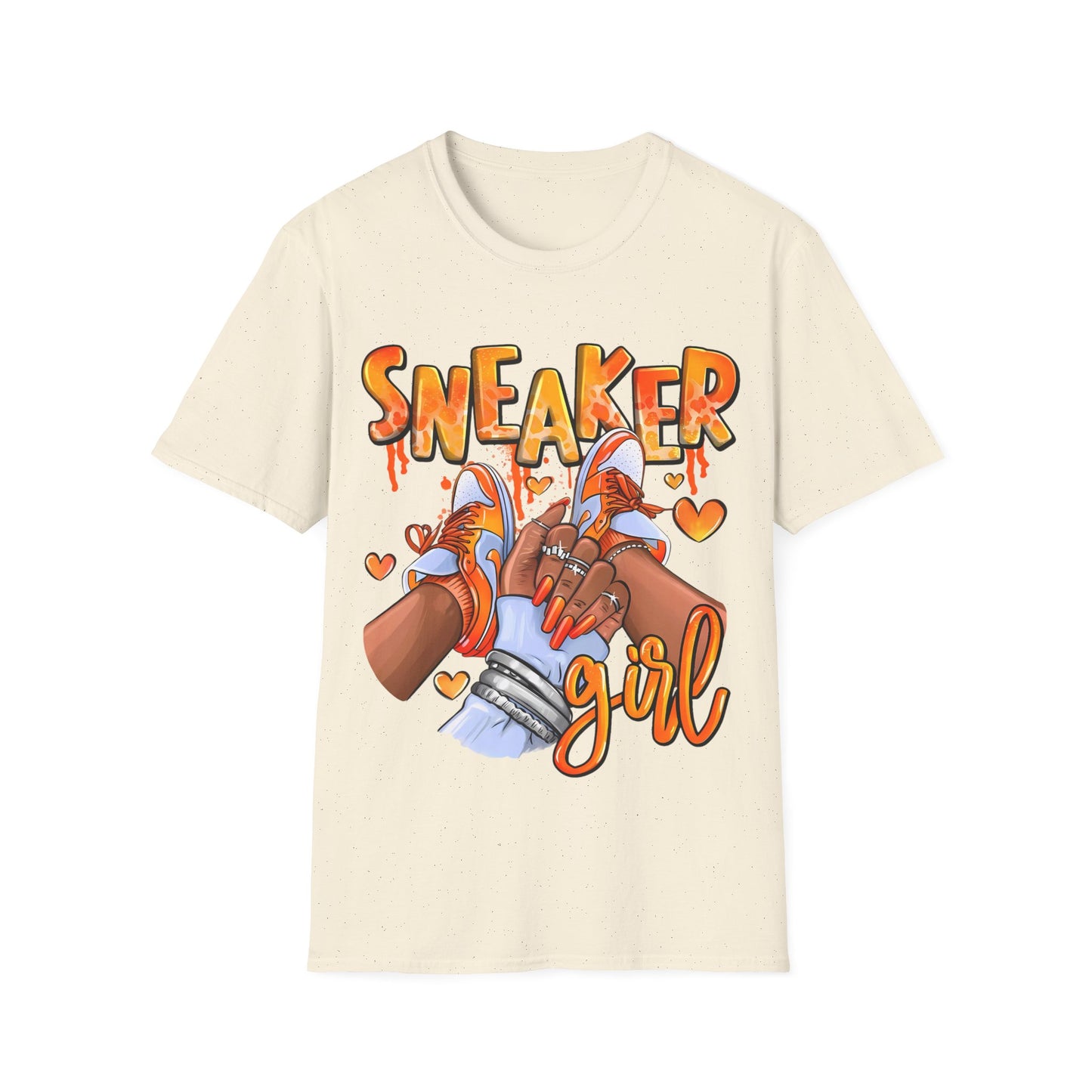 Sneaker Girl T-Shirt – Cute Orange Graphic Tee for Sneaker Lovers