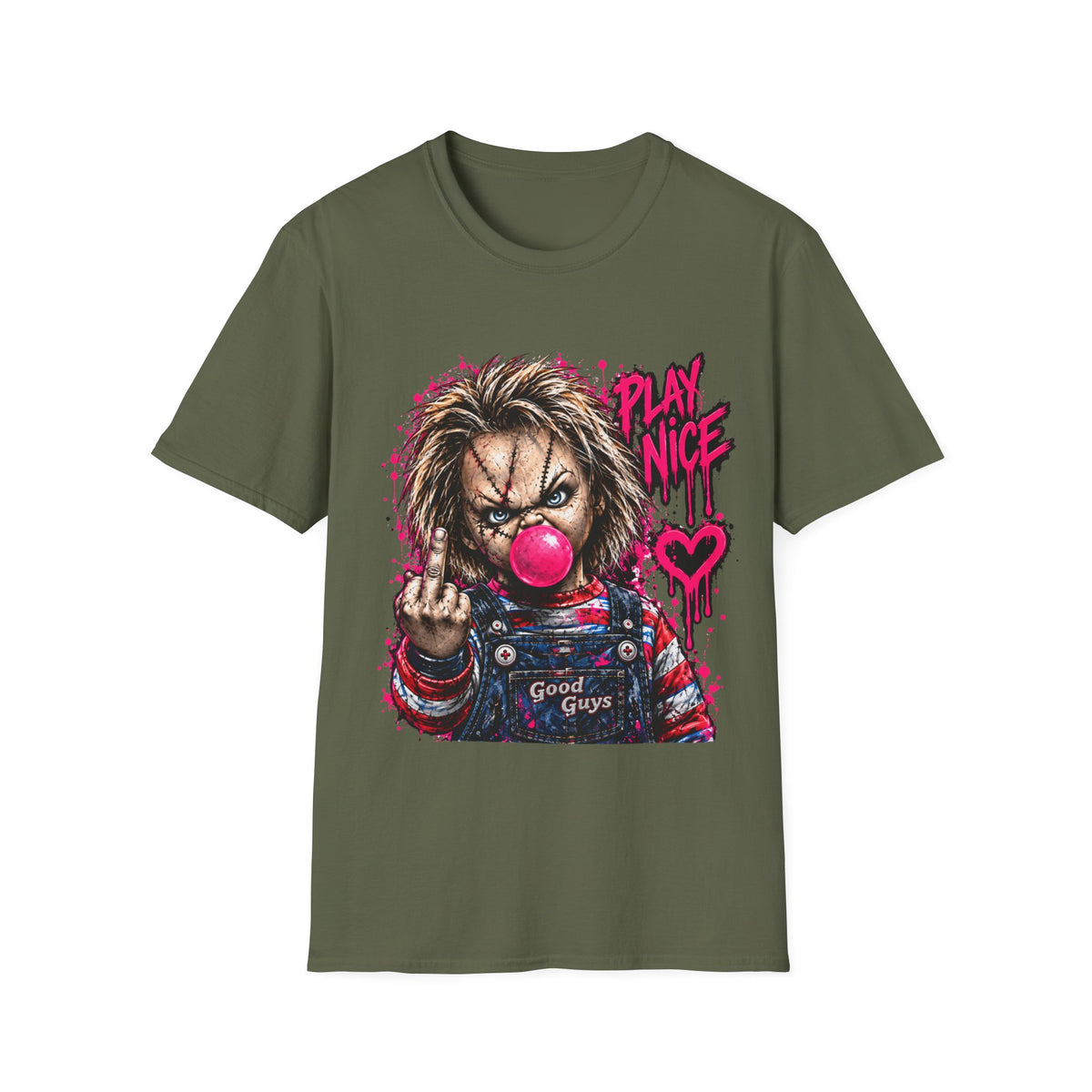 Good Guy  “Play Nice” Horror Graphic T-Shirt