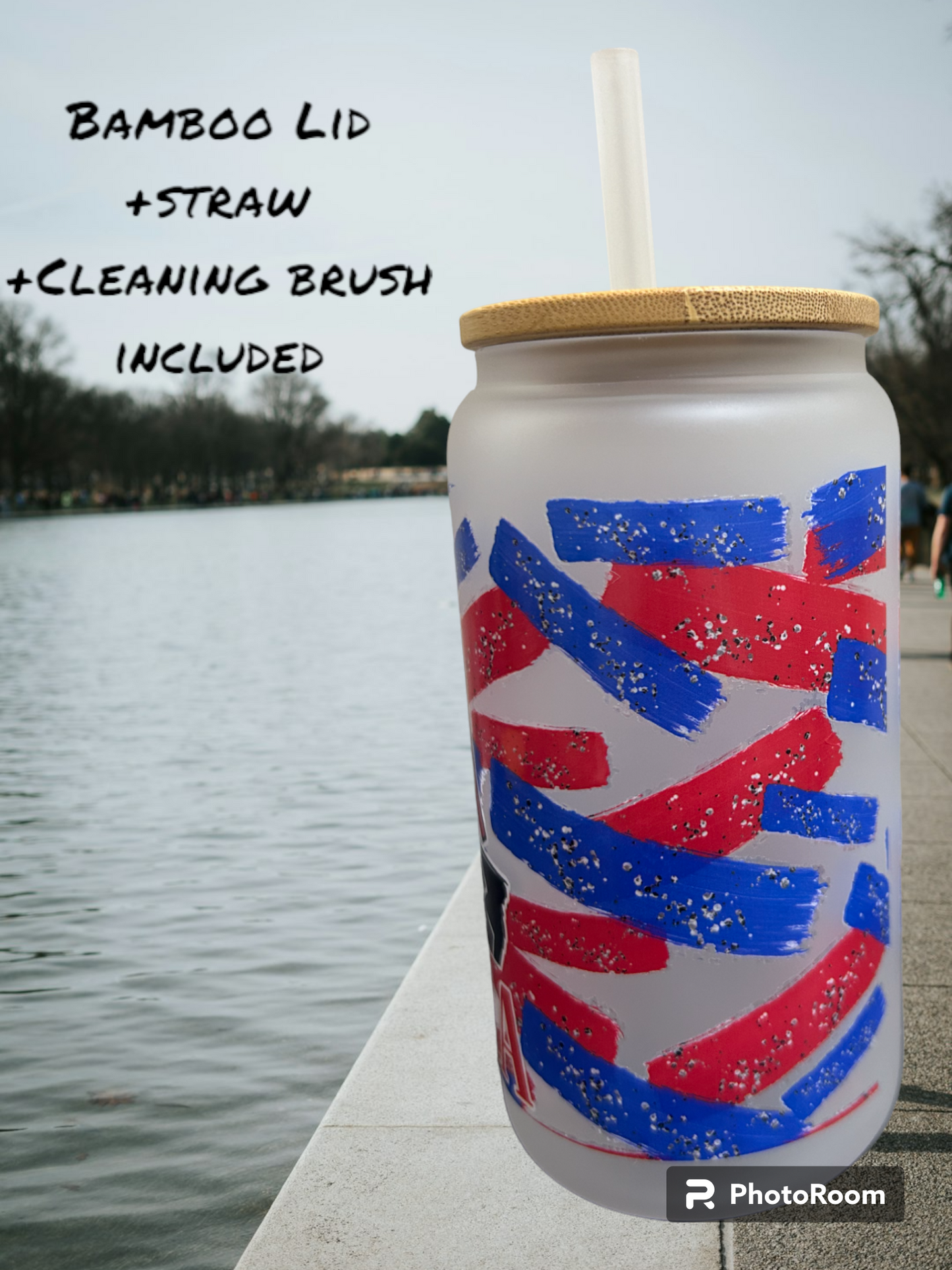 Trump 'Merica 2024 Iced Coffee Cup, 16oz Frosted Glass Can