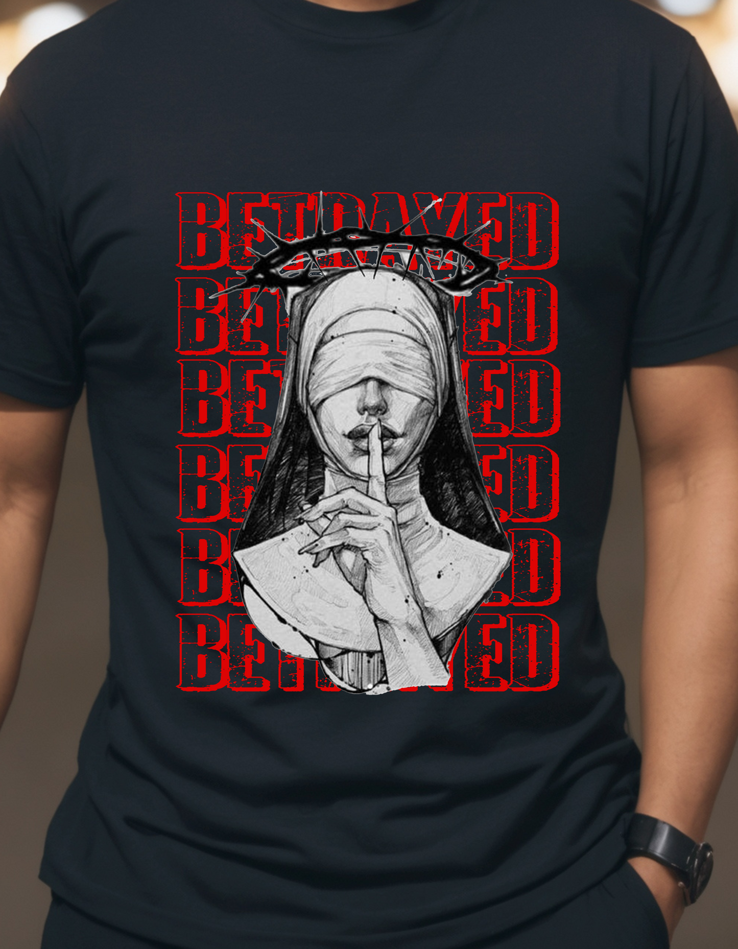 Whispers of Betrayal Dark Nun Graphic Unisex Tee