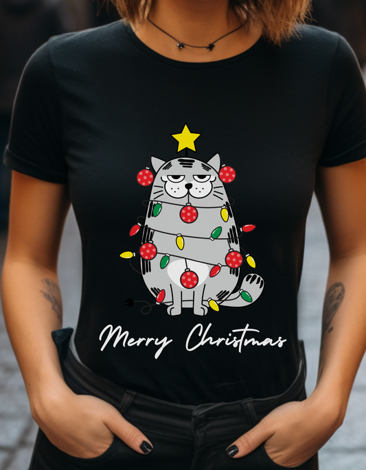 Merry Christmas Cat Unisex T-Shirt