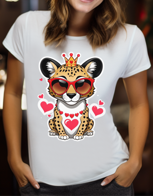 Stylin' Cheetah Sunglasses & Heart Vibes Tee