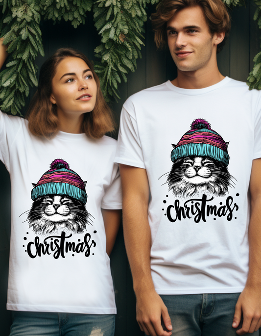 Merry Christmas, Feline Friends: Cat Graphic Unisex Shirt