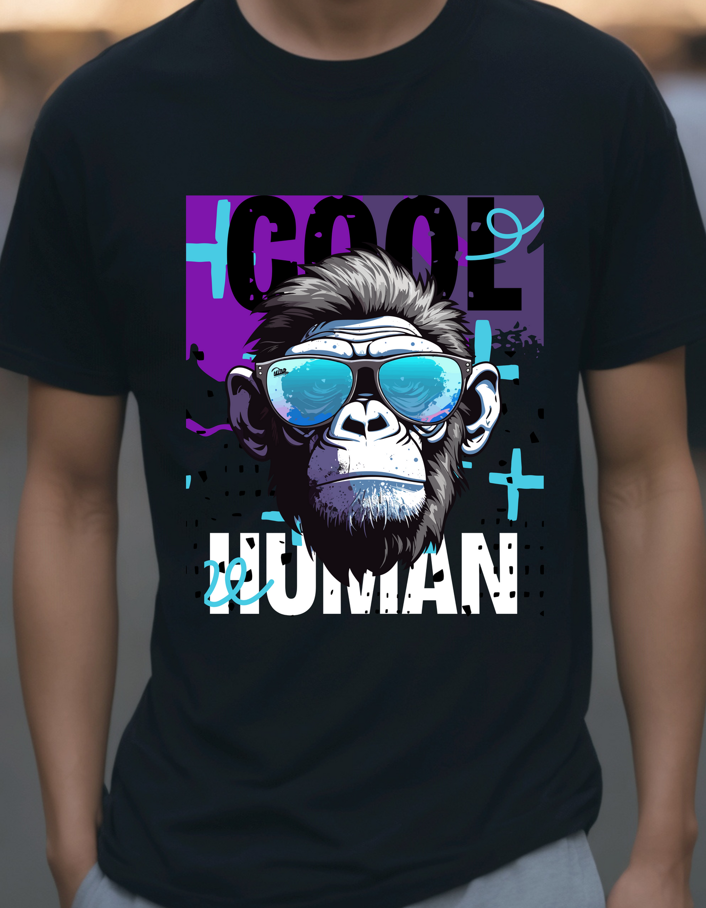 Cool Human Sassy Chimp in Shades Graphic Unisex T-Shirt