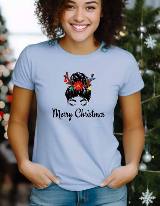 Merry Christmas Enchanted Woman Graphic Tee