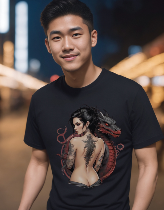 Mythical Bonds Dragon & Woman Unisex Tee