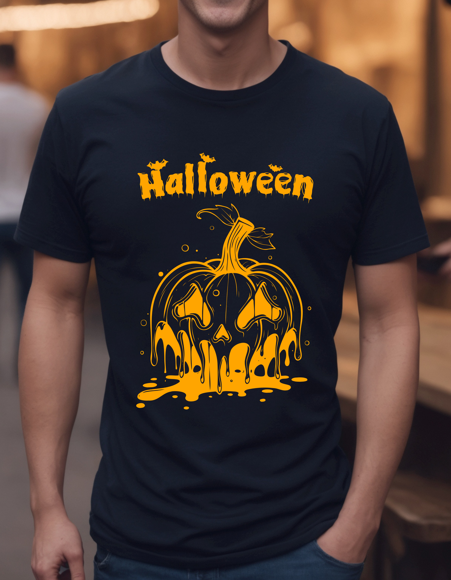 Halloween Dripping Pumpkin Unisex T-Shirt