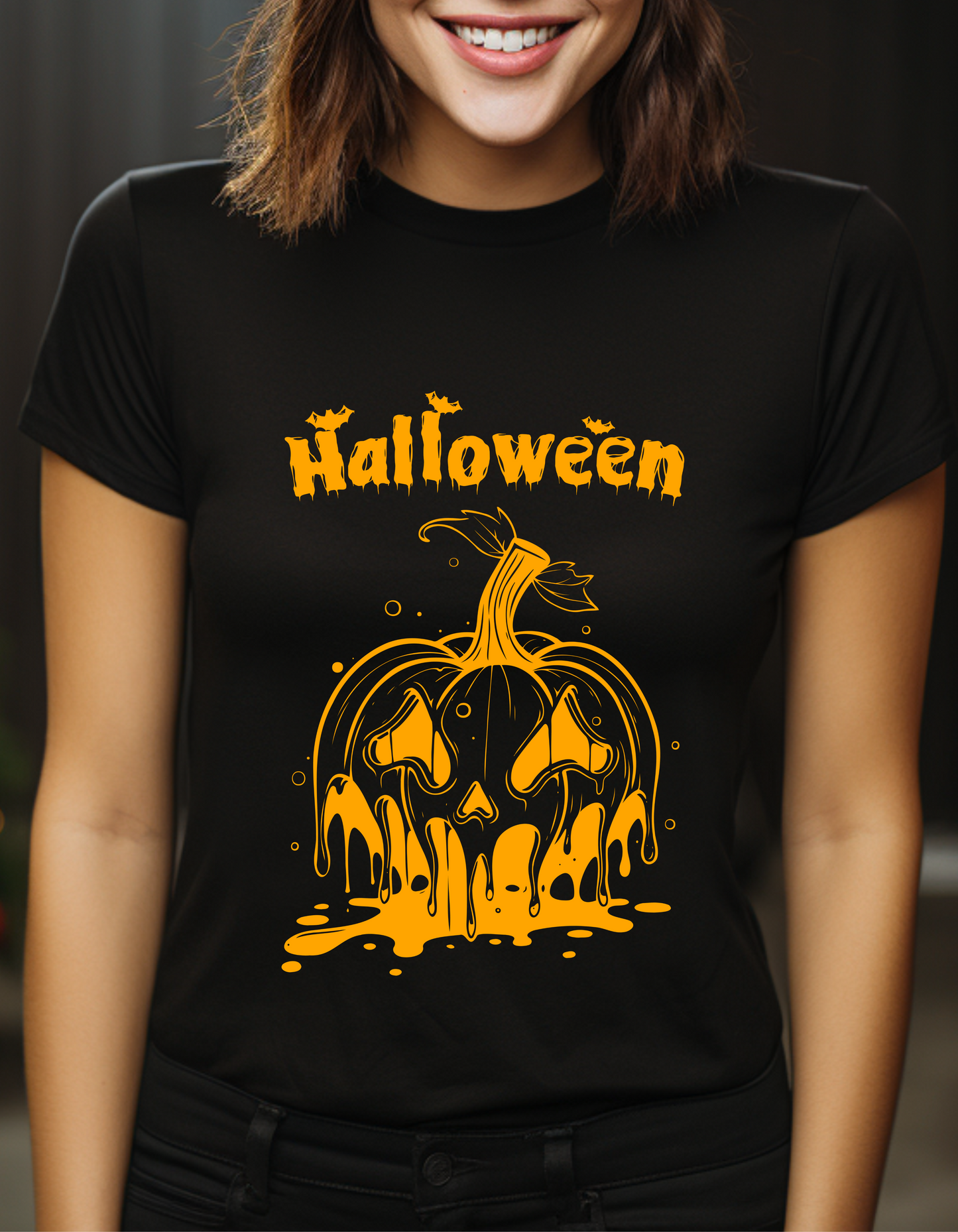 Halloween Dripping Pumpkin Unisex T-Shirt