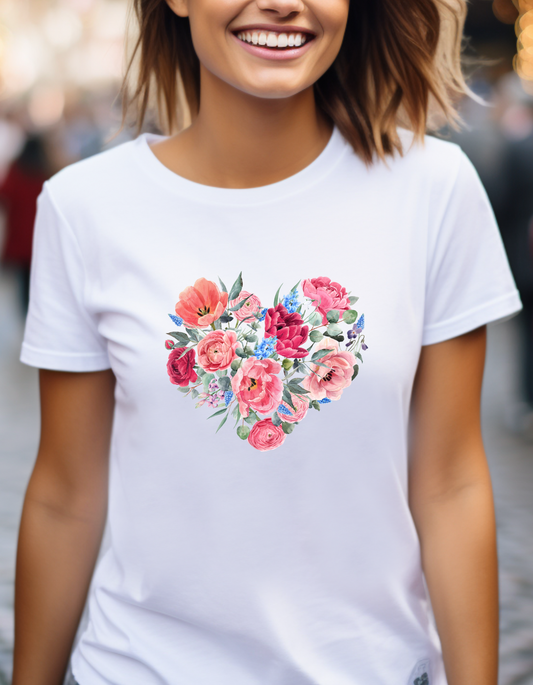 Floral Heart Nature's Love Graphic T-Shirt