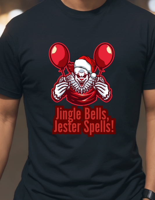 Evil Clown Christmas Jingle Bells, Jester Spells  Unisex Shirt