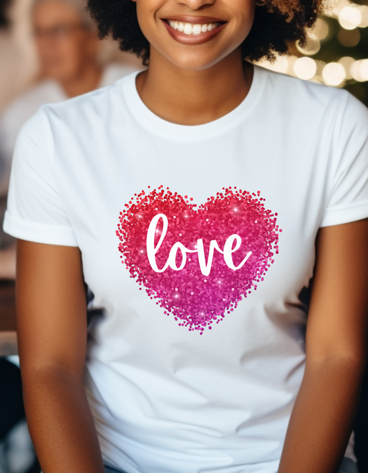 Sparkling Love Heart Graphic Tee