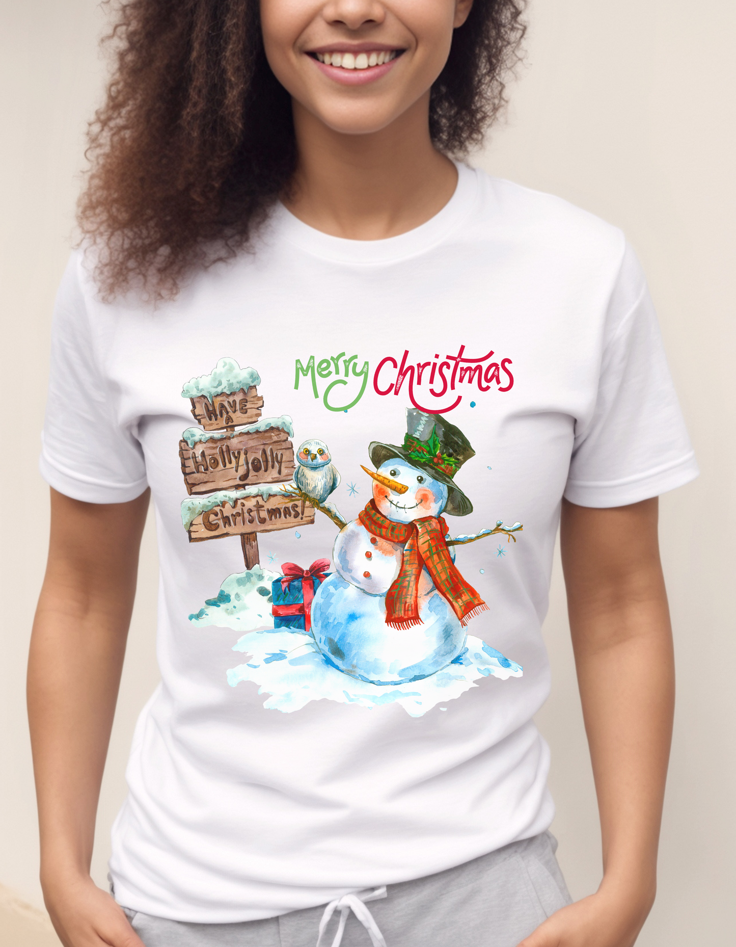 Frosty Fun Merry Christmas Snowman Unisex Tee