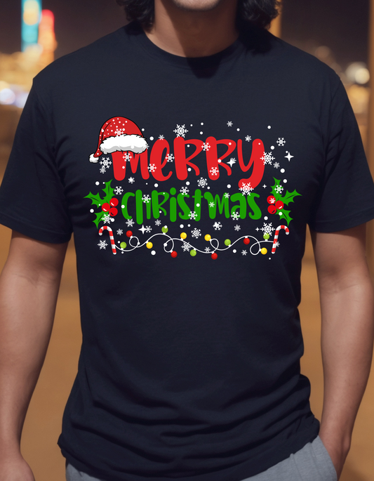 Merry Christmas Lights & Snow Magic  Unisex Tee