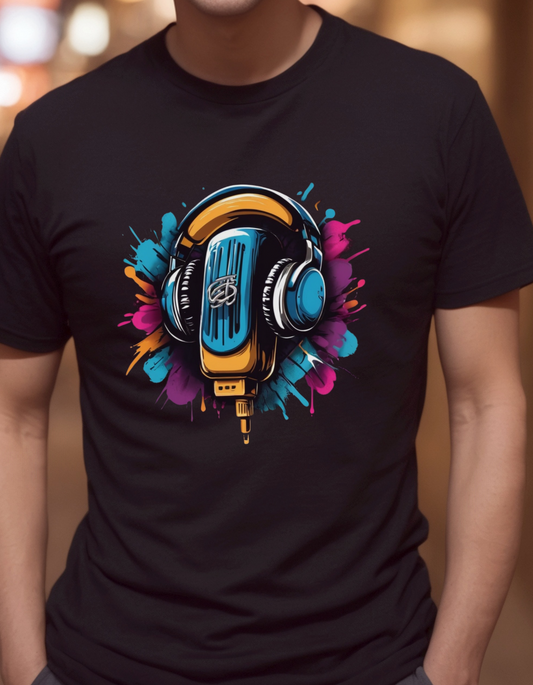 Mic & Headphones Graphic Unisex T-Shirt