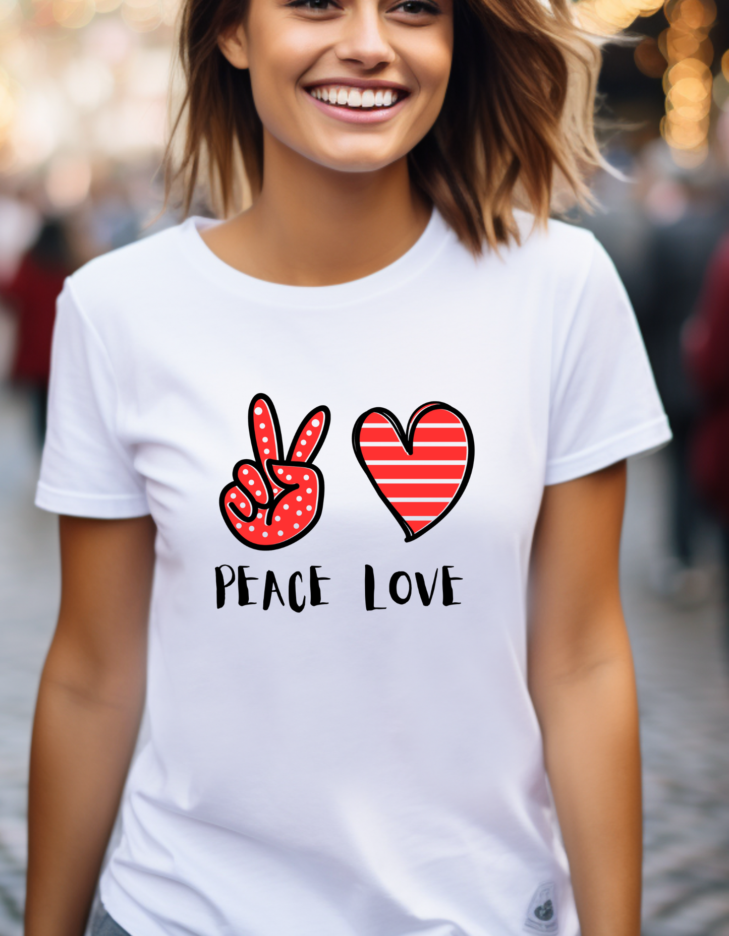 Peace and Love Graphic Unisex T-Shirt