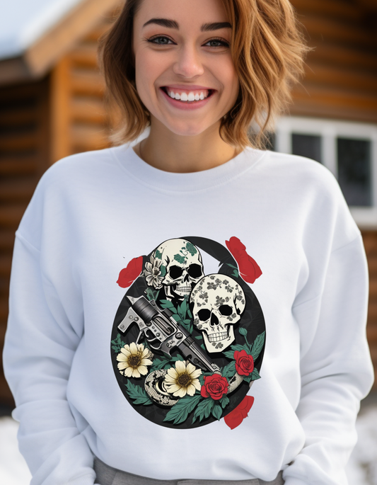 Skull Gun Roses Unisex Sweatshirt