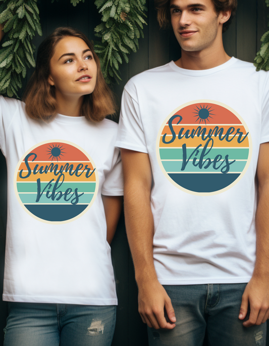 Summer Vibes Sunset Graphic Unisex Tee