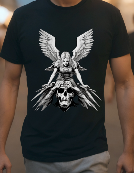 Angel & Demon Skull Graphic Unisex Tee