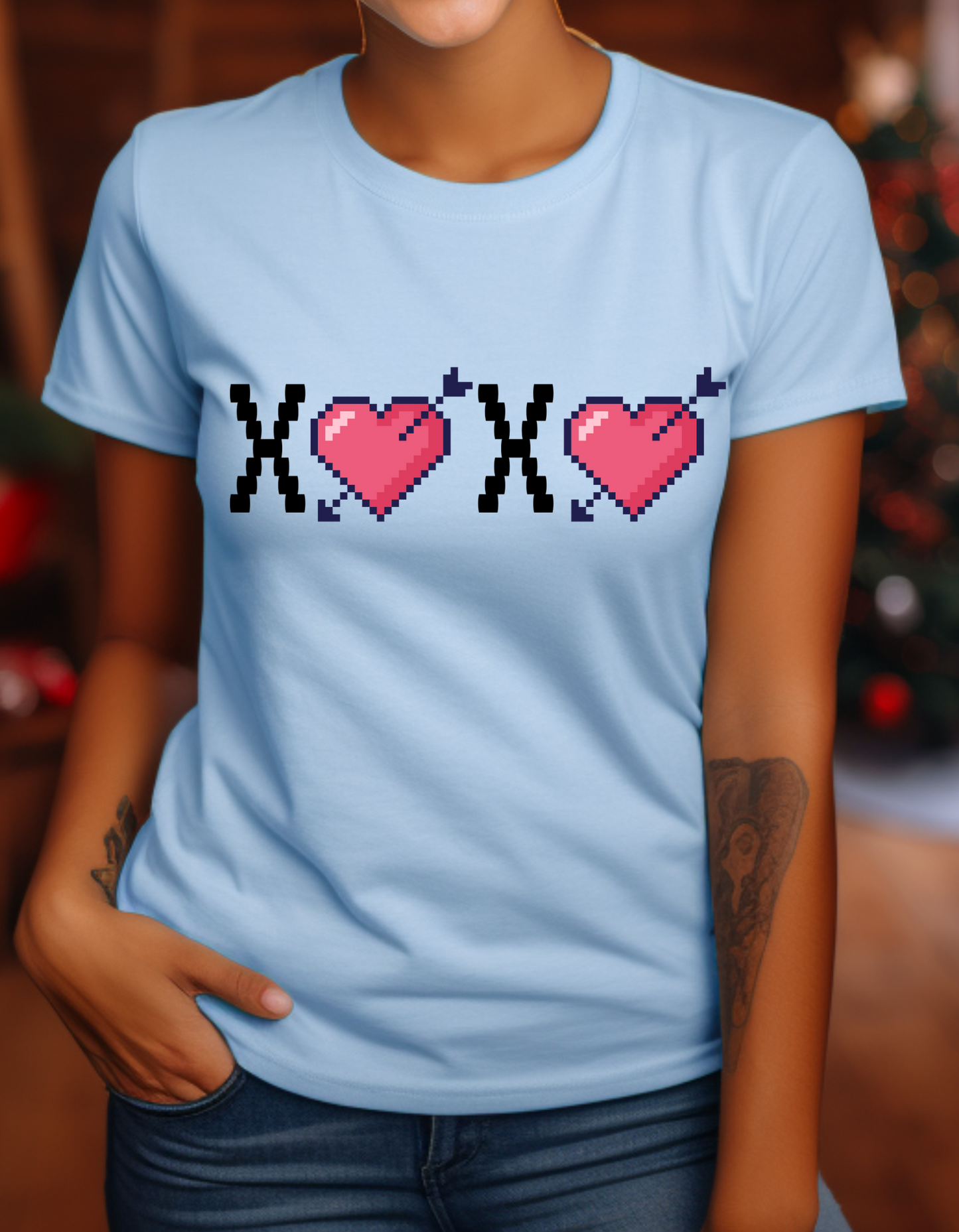 Retro Love: XOXO Pixel Heart Tee.